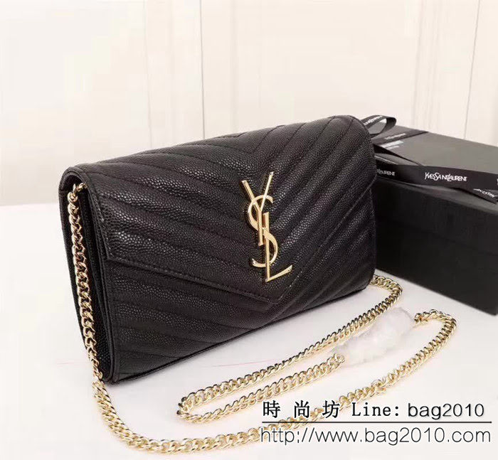 YSL聖羅蘭 爆款 魚子醬牛皮鏈條小包 可當手包用 26801 YAS1257